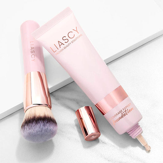 Liascy™ Coverage Expert Foundation with Buffing Brush